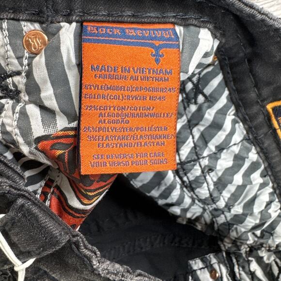 NWT Rock Revival Ryker Distressed Black Jean Shorts Mens Size 30 - Picture 9 of 9